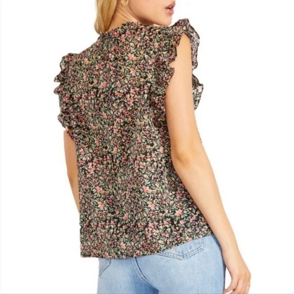 NWT BB Dakota by Steve Madden  Floral ruffle sleeveless blouse sz S 3554 - Picture 8 of 16